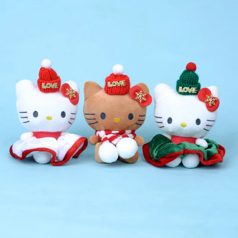 

Sanrioed Hello Kittys плюшевая подвеска Ins Девочка Сердце Kawaii Рождественский шарф брелок женская подвеска праздничные подарки