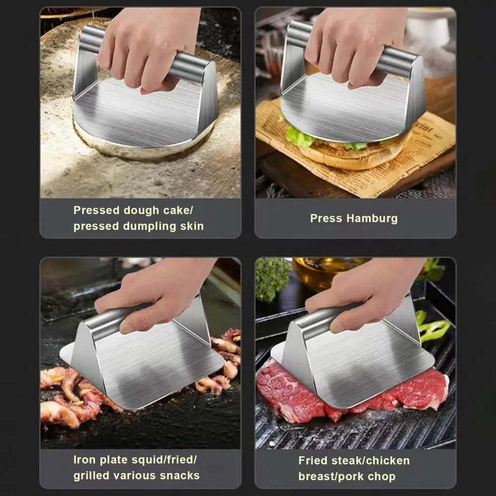 

Bacon Press Durable Stainless Steel Hamburger Press Non-stick Food Grade Smasher Tool for Grilling Burgers Bacon Steak Burger