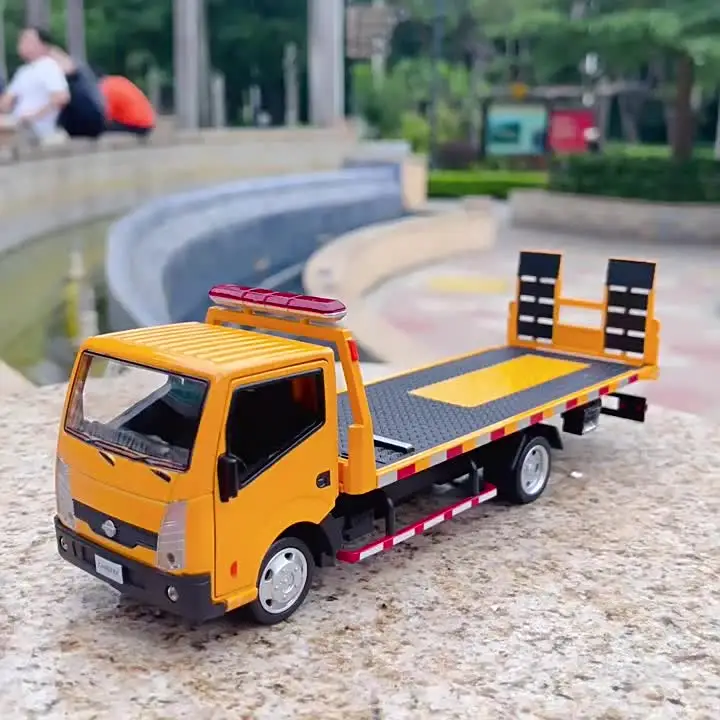 Nissan Cabstar Trailer Truck Toy, modelo de veículo Diecast Matal