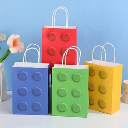 Eco - Friendly Building Block Gift Bags - Recyclable Paper Totes for Kids' Party Favors and Toy Packaging (NF - YMixed)