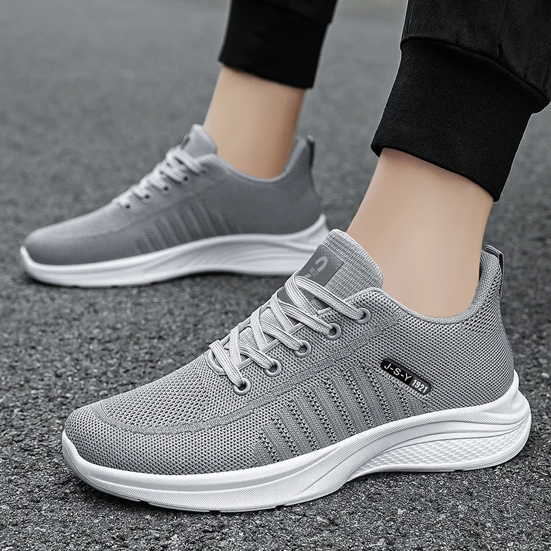 Men's shoes, spring new trend, wear-resistant lace up running shoes, lightweight, casual, walking, tennis, fitness 44