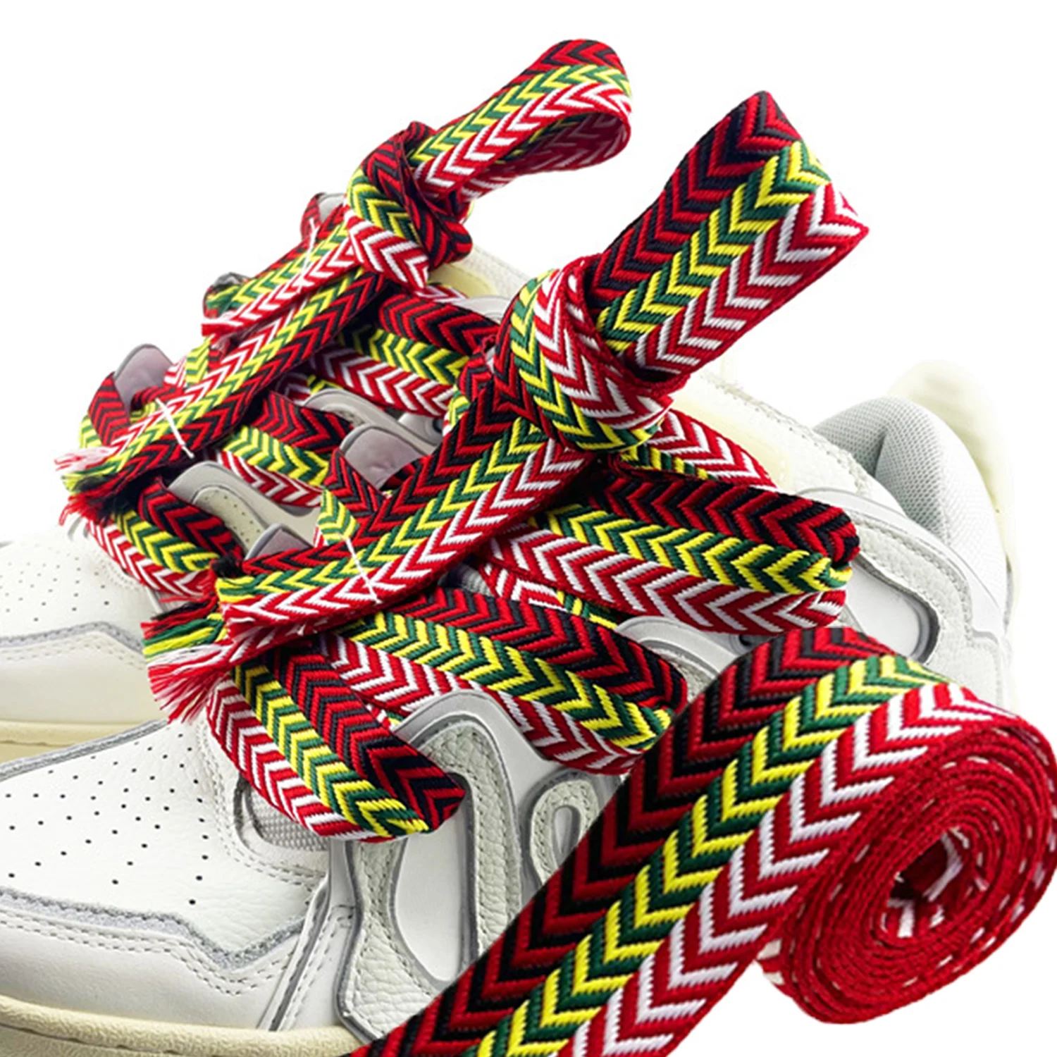 

3CM Width Shoe Laces Precision weaving Flat Shoelaces For Sneakers Two-color Pattern Shoelace Shoes Accessories Unisex