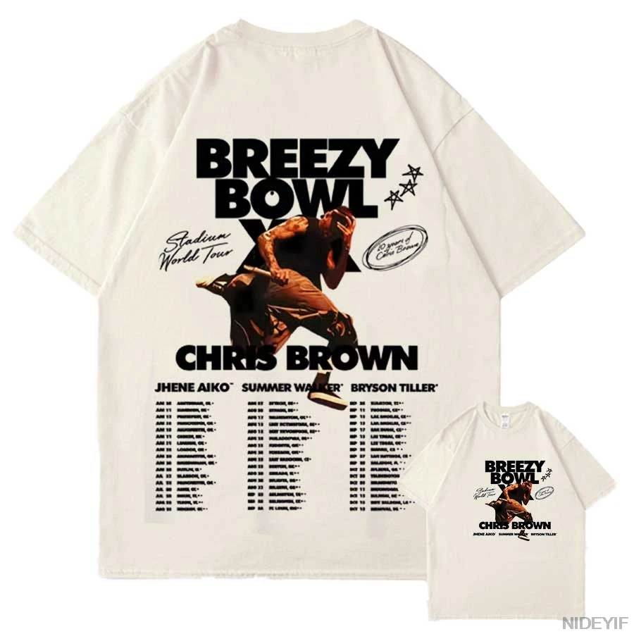 Chris Brown Breezy Bowl XX Tour 2025 T shirt for Men Women Hiphop
