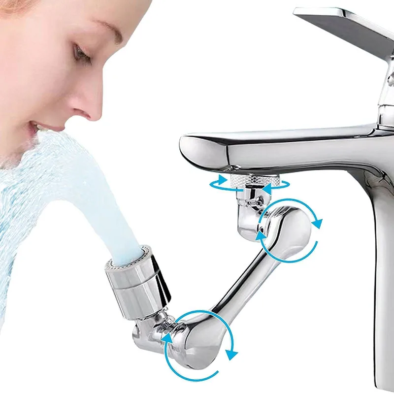 New Universal 1080° Rotation Extender Faucet Sprayer Head Kitchen Bathroom Tap Extend Adapter