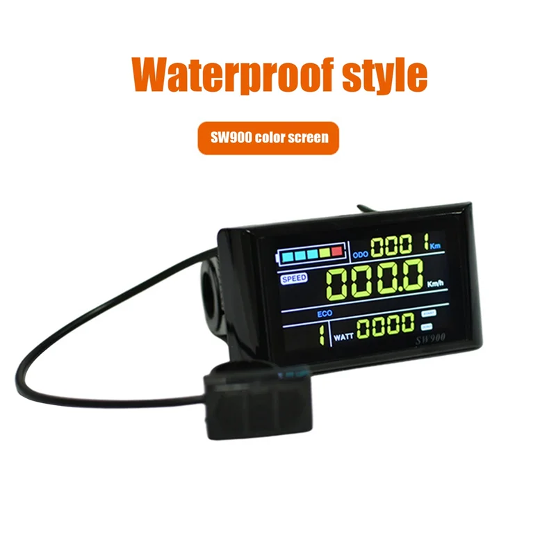 A51Q-SW900 컬러 스크린 Ebike LCD 디스플레이 24V/36V/48V/60V/72V 전자 자전거 LCD 미터 패널 디스플레이 Ebike 액세서리 A
