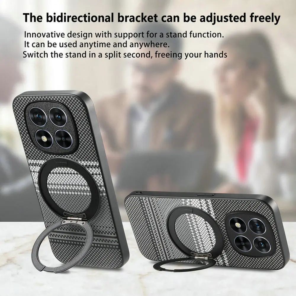 Magnetic Ring Back Case with Stand and Protective Cover