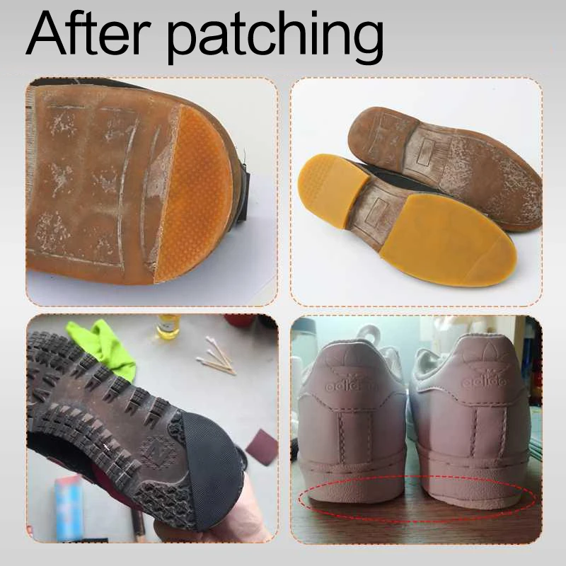 1 Pair DIY Replacement Shoe Soles Rubber Heel Anti Slip Repair Outsole Soft Flat Thicken Elastic Rubber Protector For Men Women - Image 4