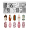 FRUIT LEMON TEMPLATES Flower Stripe Design Stamping Plate Strawberry Lady Face Nail Stamp Templates Leaf Floral Printing Stencil 2