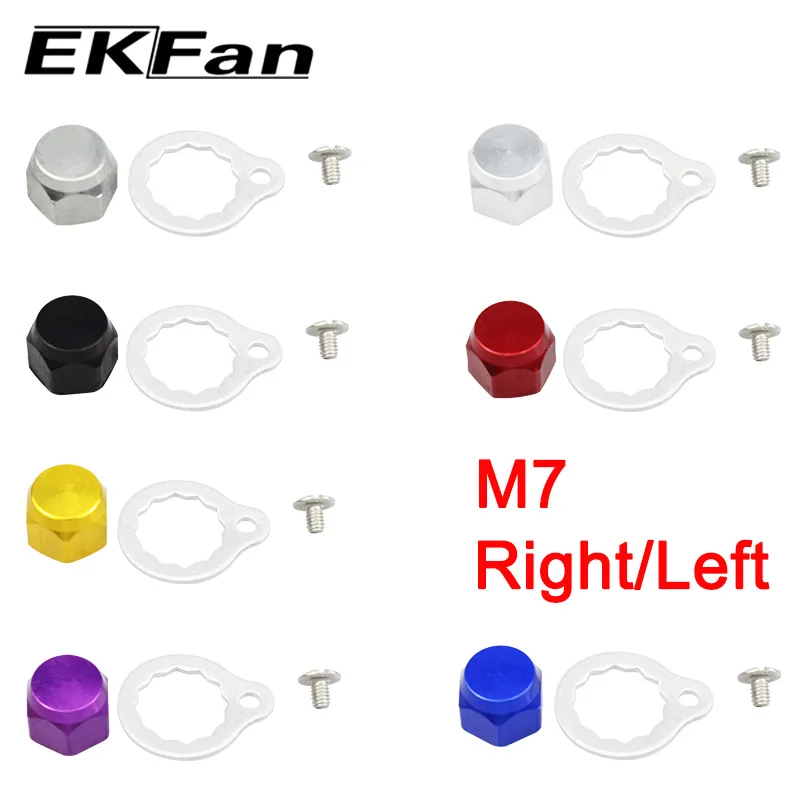 EKfan M8 DAI M7 SHI Left / Right Hand Nut With 16MM silver Lock Washers And Screws For Baitcasting Fishing Reel DIY Parts
