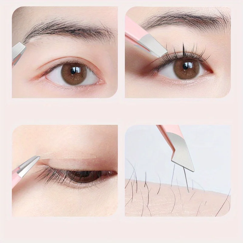 4 PCS Stainless Steel Eyebrow Clippers Set Hair Removal Forceps Oblique And Straight Mouth Eyebrow Trimming Clip Beauty Tool 5