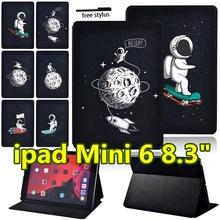 

Tablet Case for Apple IPad Mini 6 8.3 Inch 2021 A2567 A2568 A2569 Case Astronaut Pattern Ultra Thin Portable Leather Stand Cover