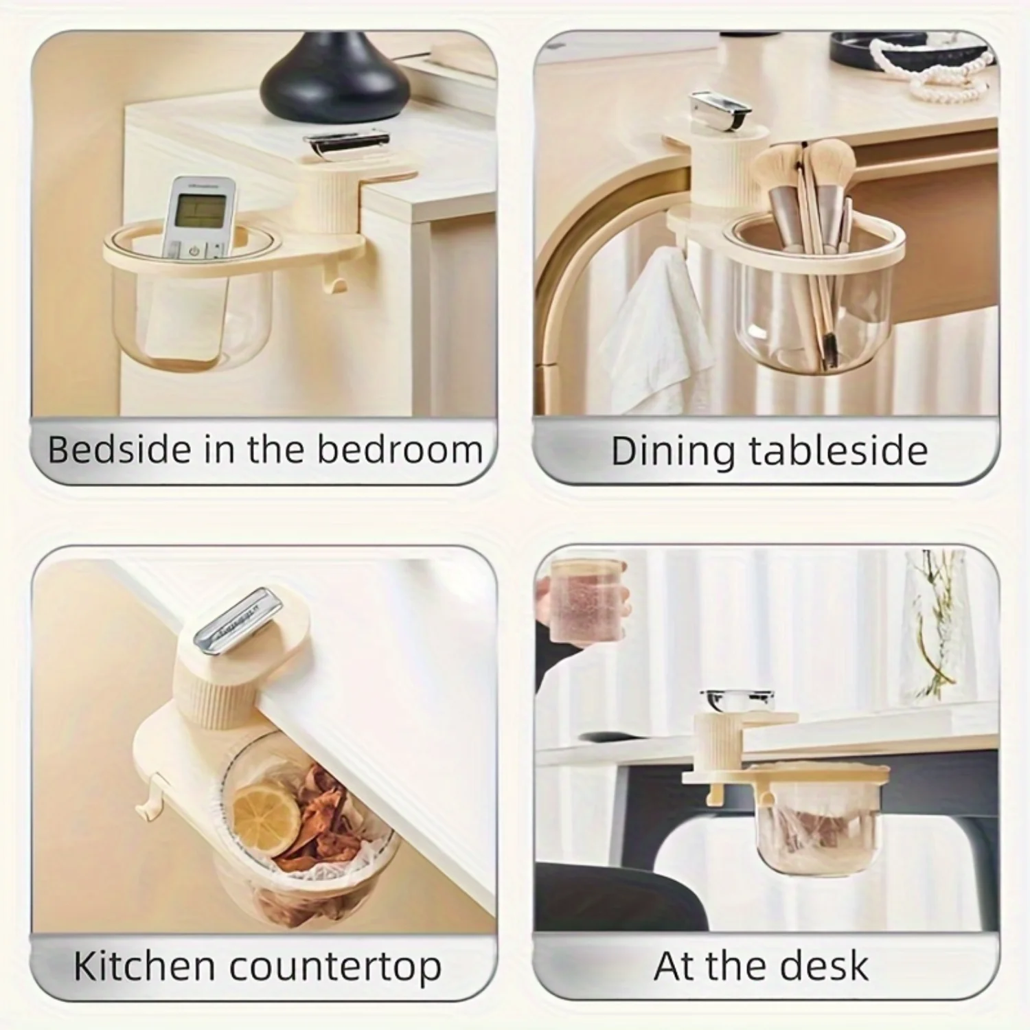Rotating Desk Trash Can with Suction Cup-Cute Mini Waste Basket for Office & Kitchen, Wall-Mountable Bin Small Trash Can Mini