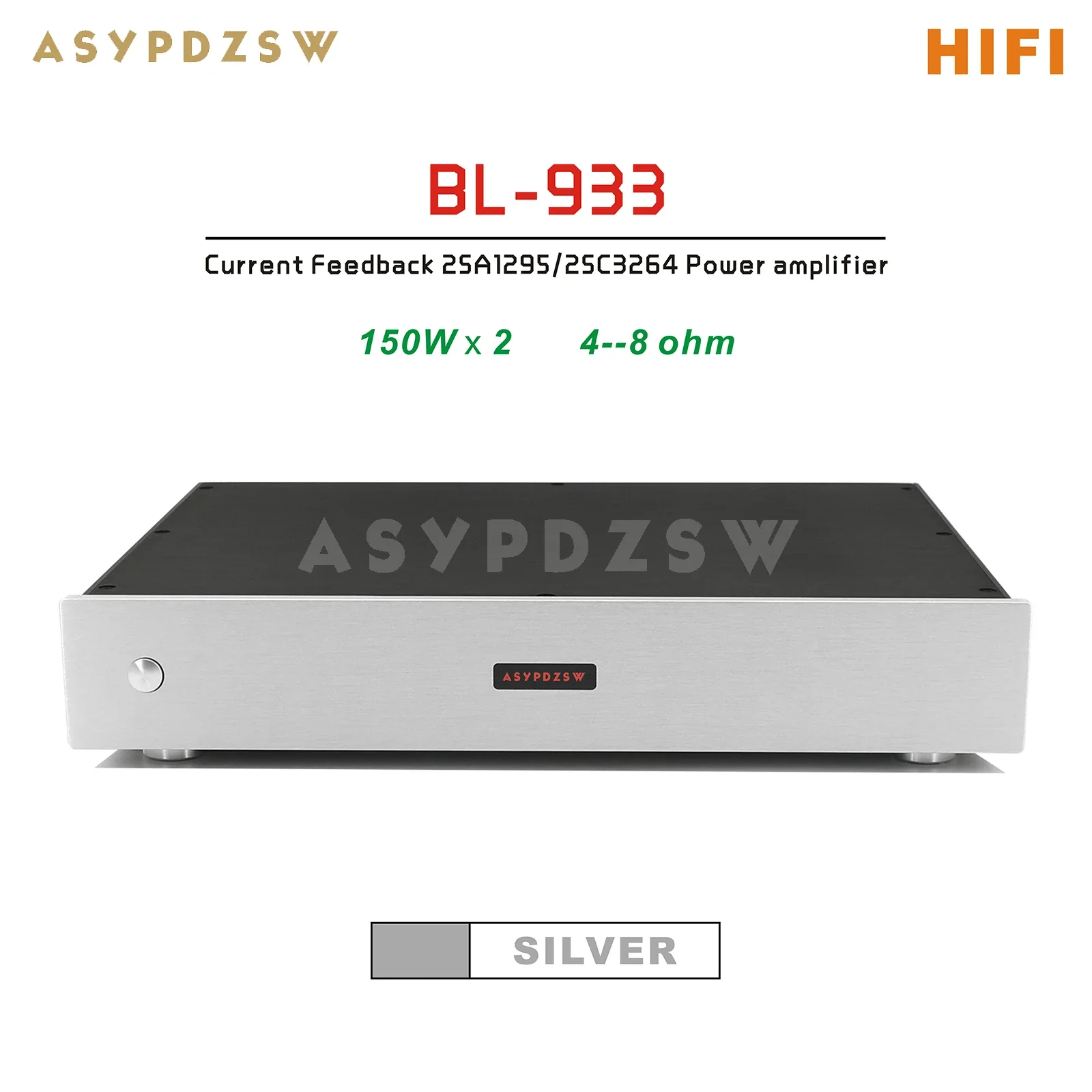 HIFI BL-933 클래스 AB 전류 피드백 2SA1295/2SC3264 DE 933 150W*2 4-8ohm 기반 전력 증폭기