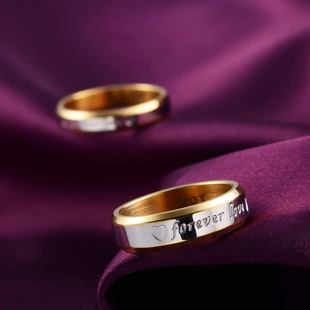 Wedding Rings Princess Fashion Steel Wedding Gold 925 Plated For WOMEN Men LOVE Charm Ring Jewelry Engagement