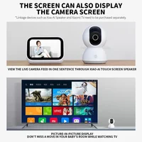 Xiaomi Smart Home 360 °   Caméra de sécurité Mi PTZ 2K, webcam 1296P 3 mégapixels, détection humaine par IA, vision nocturne, fonctionne avec l'application 3