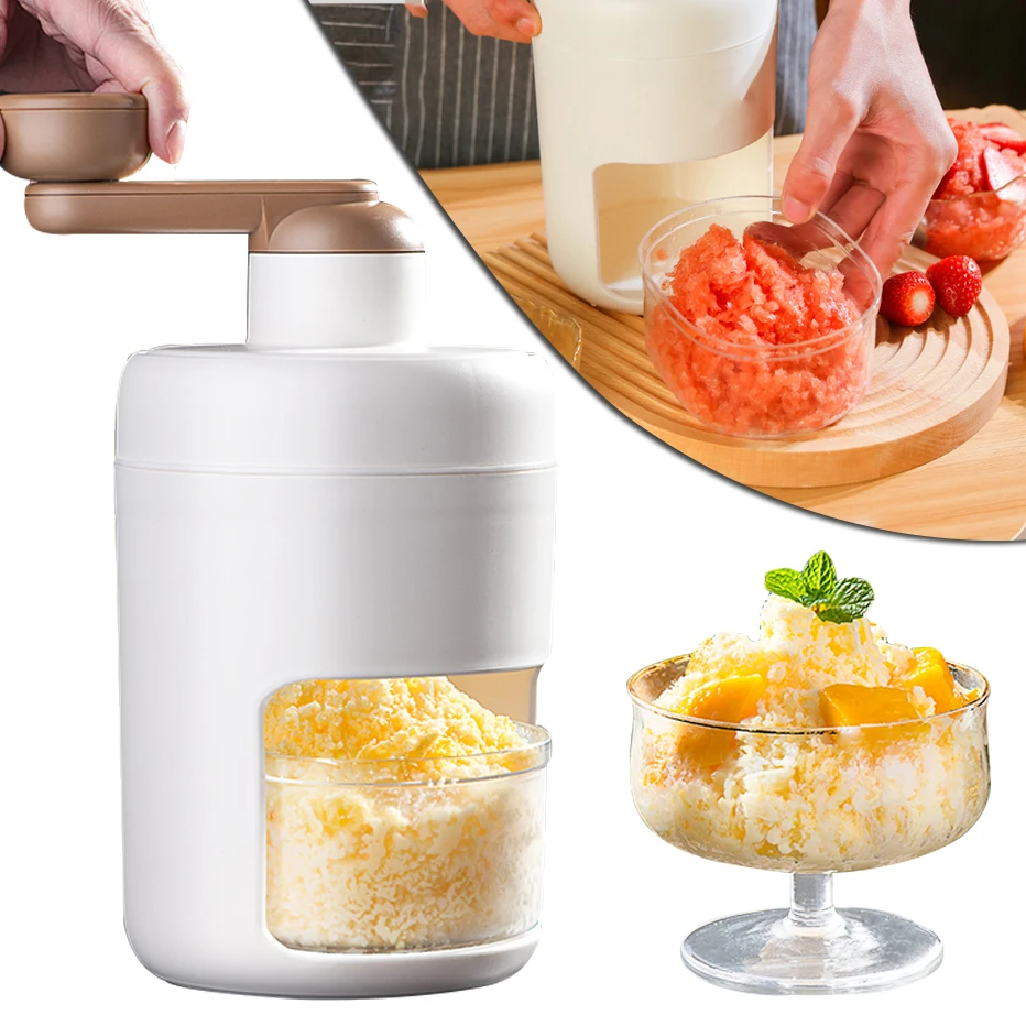 Manual Ice Crusher Home Use Ice Shaver and Snow Cone Machine Summer