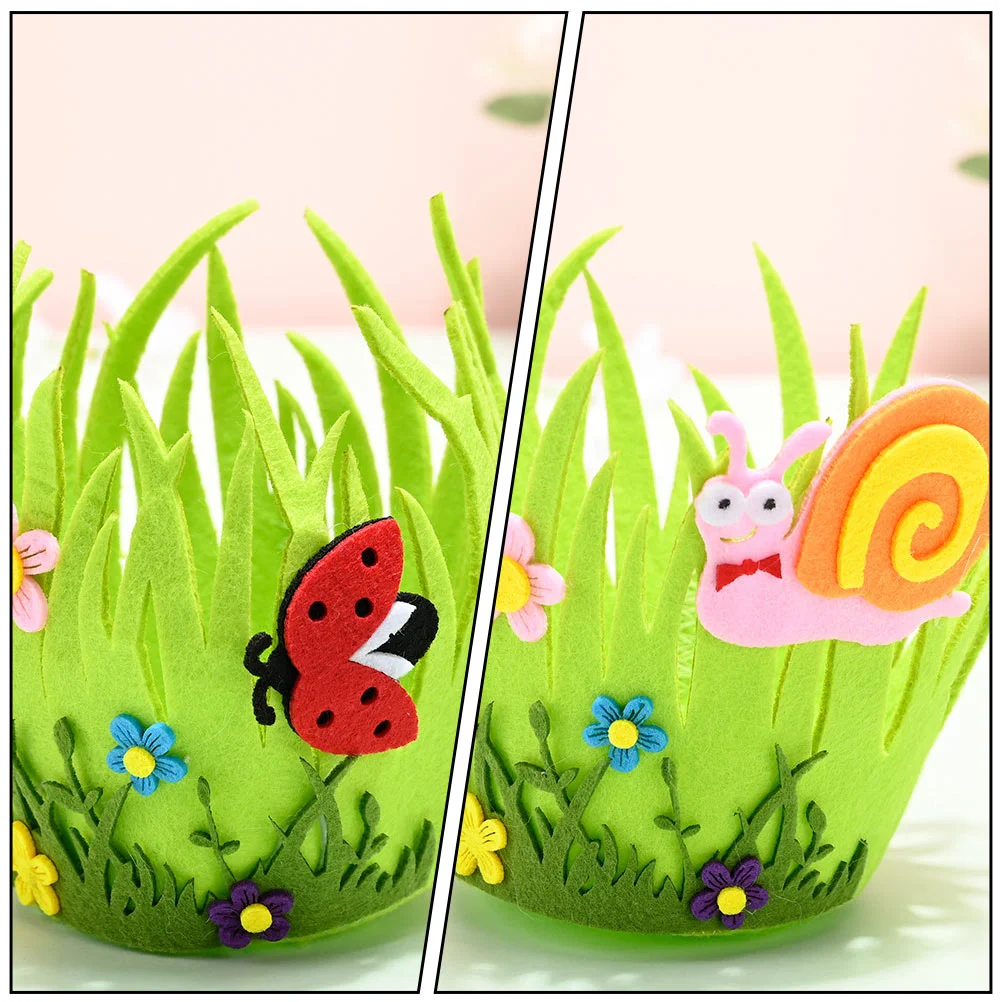 4Pcs Easter Colorful Baskets Non Woven Fabrics Candy Baskets Small Fabric Basket Storage EasterDecoration 2