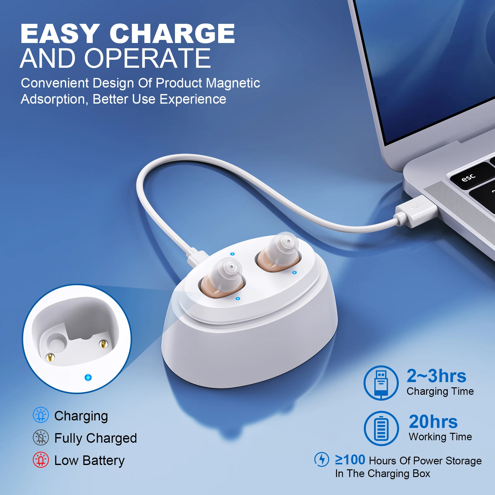 Invisible Hearing Aids Mini Aids for Elderly Adjustable Ear Aid For Mild To Moderate Deafness 4