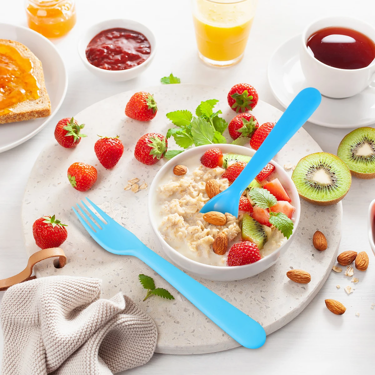 18pcs Kids Forks and Spoons Set Food Grade PP Toddler Utensils Colorful Kids Silverware Set Reusable Kids Utensils Set For Party