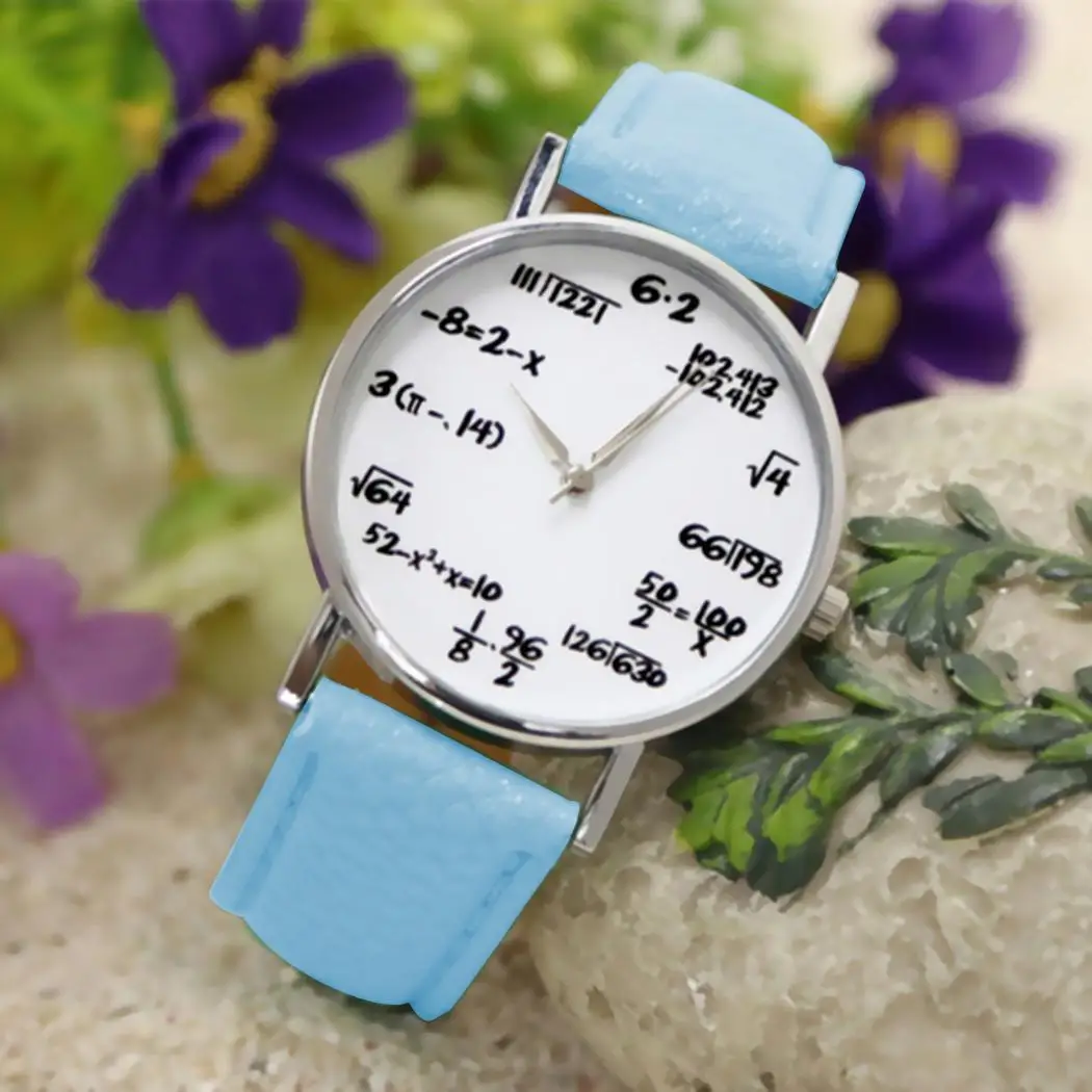 Fashion Design Mathematical Formula Watch Women's Watches Leather Band Quartz Wristwatches Ladies Reloj Mujer relogio mulher 6