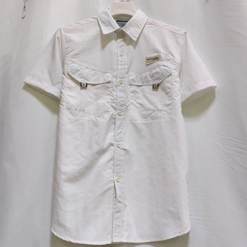 Casual short sleeved shirt short sleeved shirt Camisa para hombres Spring/Summer Long sleeved Short sleeved Classic Polo Collar Shirt Top Pocket Men's Casual Shirt