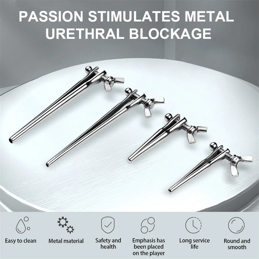 Penis Sex Toys Male Masturbators Adjustable Metal Insert Urethral Dilator Catheter Sexy Erotic Horse Eye Plug Stick Penis Plug Sex Toys For Man