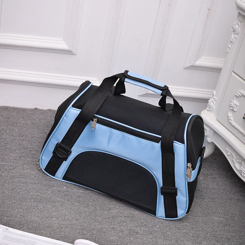 Pet Bag Pet Carrier Bag Travel Cat Dog Tote Bag Four Sided Mesh Breathable with Cotton Mat