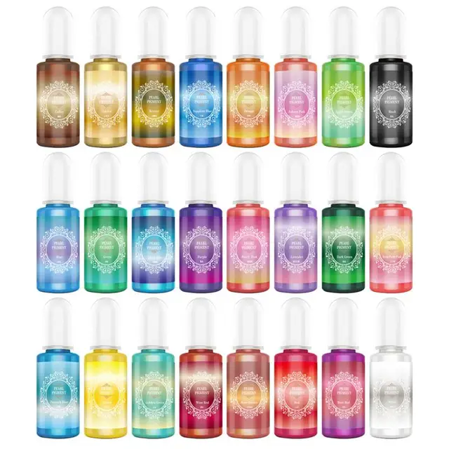 Coloranti Per Resina Epossidica E UV - 24 Colori Trasparenti Da 10ml Per Gioielli Fai Da Te