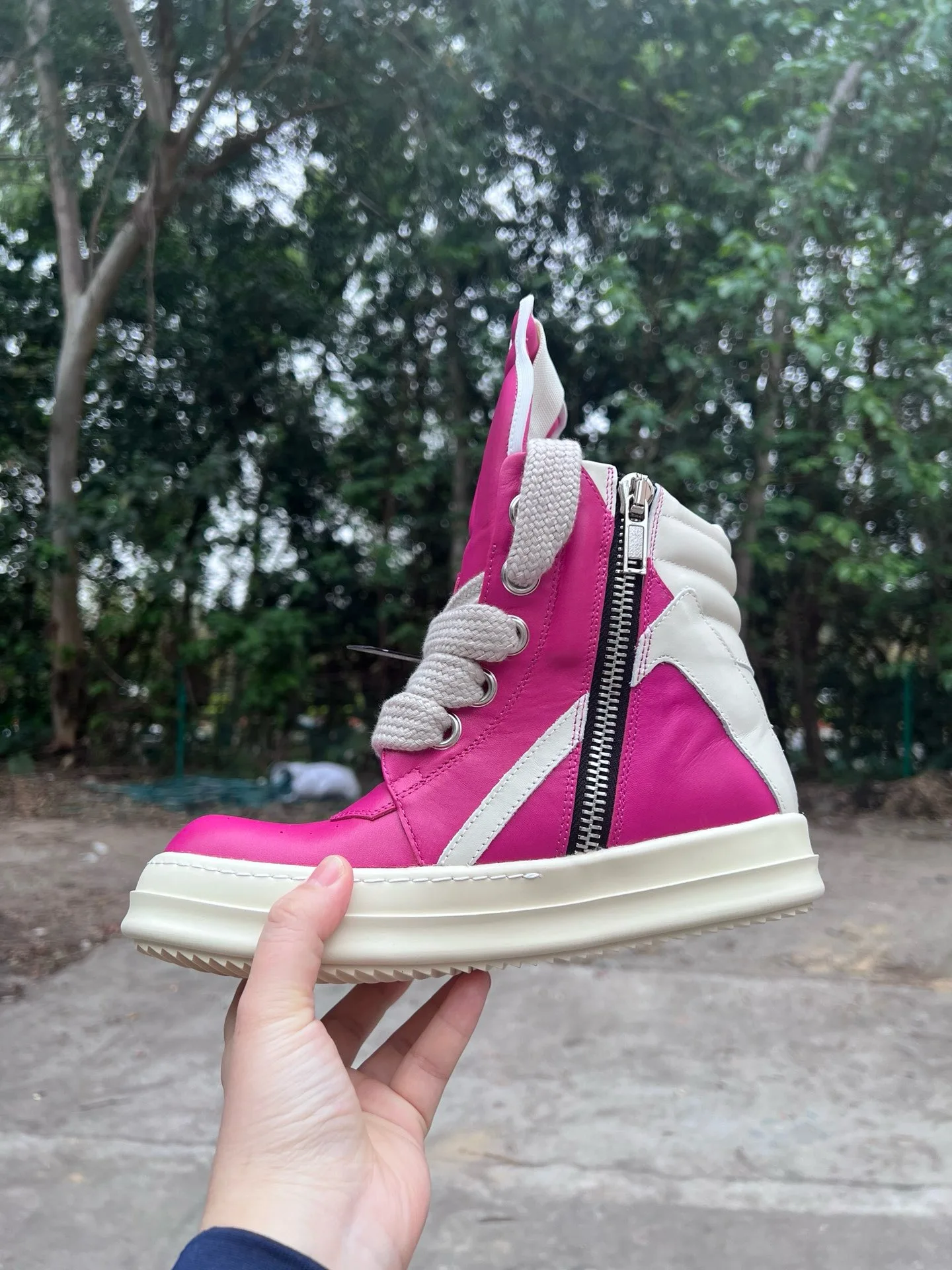 靴 Rick Owens geobasket jumbo lace pink Rick Owens Geobasket Jumbo Lace (Women's) - RO01C5898LPOW2