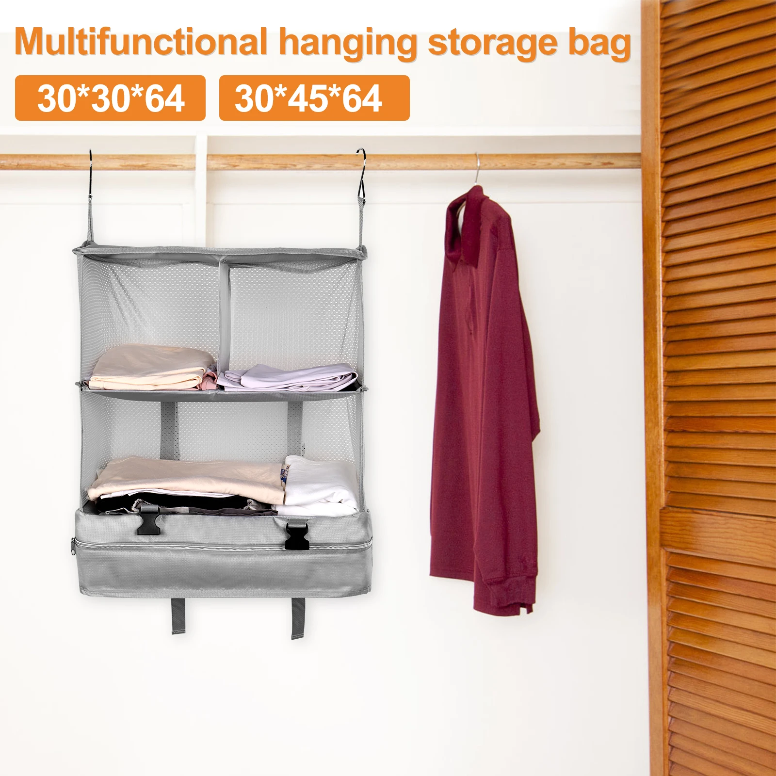 

Portable Hanging Travel Shelves Large Capacity Hanging Packing Luggage Organizer Foldable Hanging Travel Organizers Bag