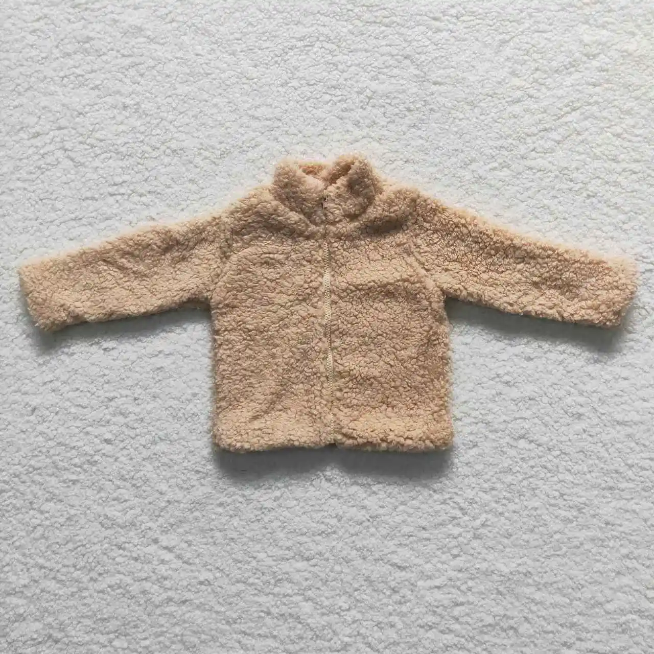 

Wholesale Baby Boy Girl Coat Long Sleeves Overcoat Grain Fleece Lapel Zipper Children Infant Winter Fur Thick Cardigan