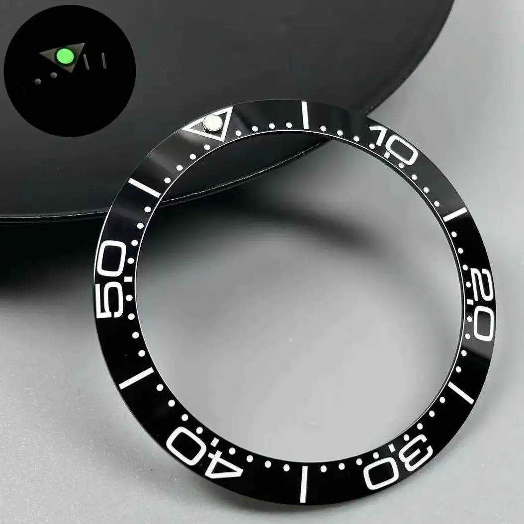 Blue/Green Luminous 38mm Tilted Ceramic Bezel Insert Ring