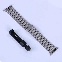 Elegant Stainless Steel Watch Strap Bracelet - Premium Metal Wristband for 42 44 45 49mm (Titanium)