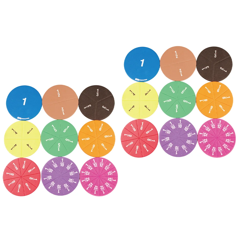 

2 Sets Colorful Fraction Circles Number Fraction Tray Math Manipulatives for School