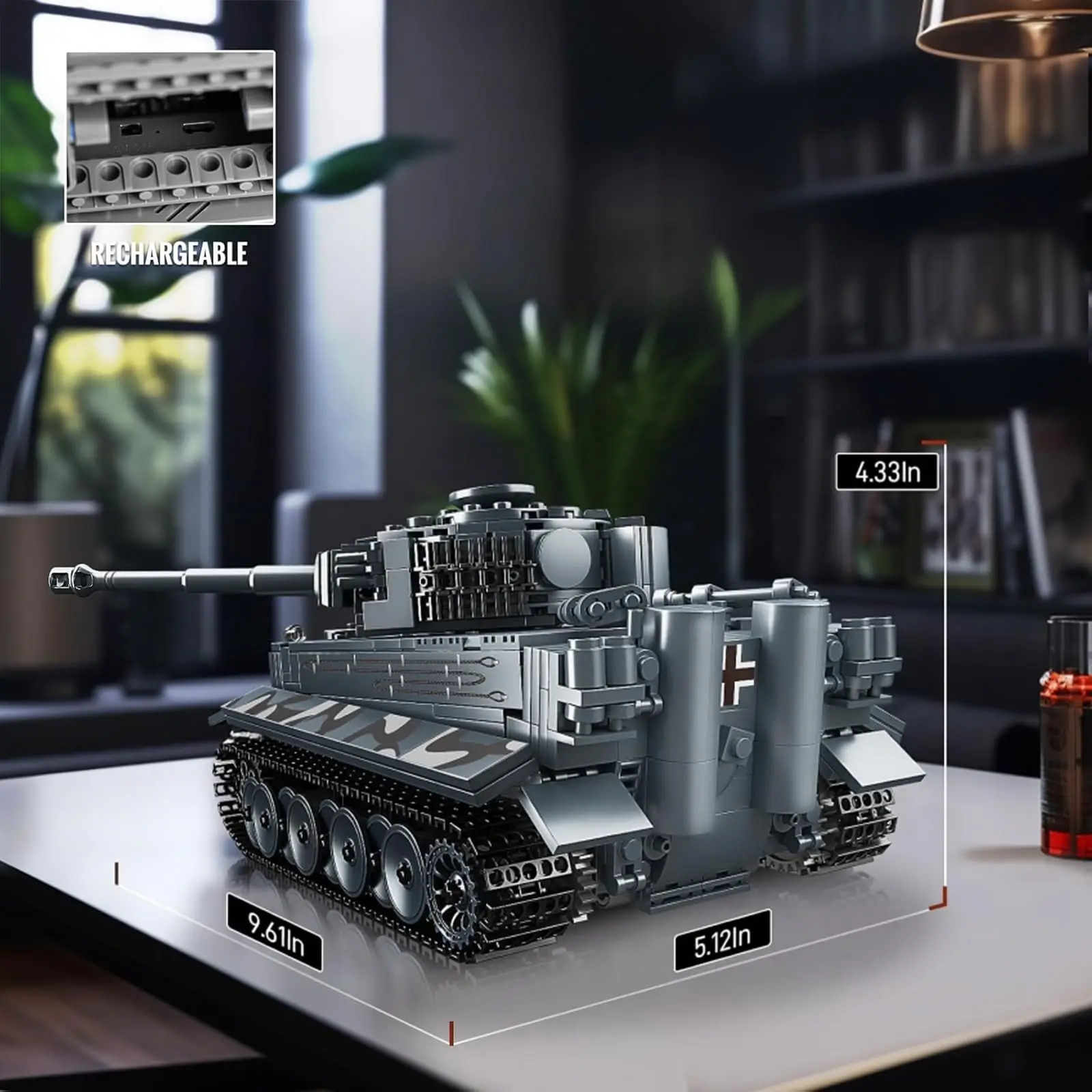 Mould King 20014 Military Toys The APP&RC Motorized Tiger Tank Model Assembly Technical Car Building Block Kids Christmas Gifts - 6