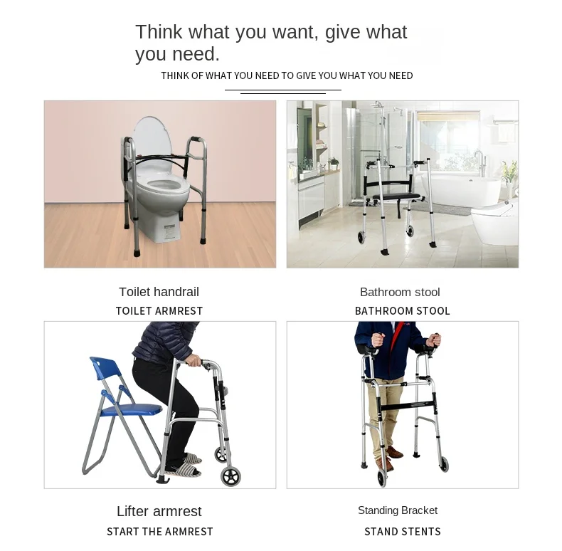 Walking aids for the elderly, lightweight folding lower limb training, household aluminum alloy walkers 6