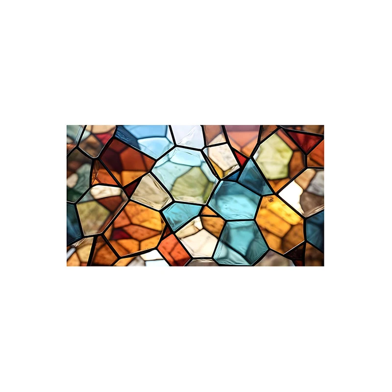 Description Picture 6 of item45x100cm Colorful Pattern Privacy Window Stickers Static Cling Stained Glass Decal Home Living Room DIY Window Decorative Film