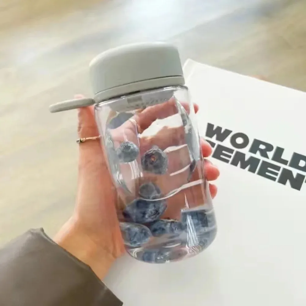 450ml 투명 플라스틱 컵 투명 누출 방지 우유 물병 방진 낙하 방지 식수병 주..