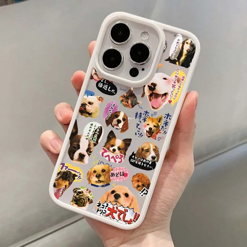 Korean Cute Cat Dog Clear Phone Case Cover