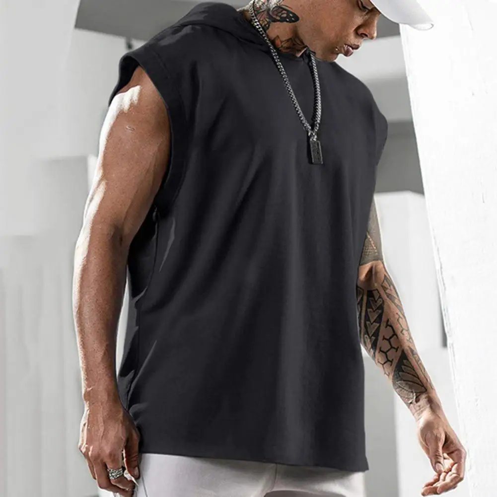 Simple Top Hooded Summer Hooded Sleeveless T-shirt Men Men T-shirt for  Daily Wear - AliExpress