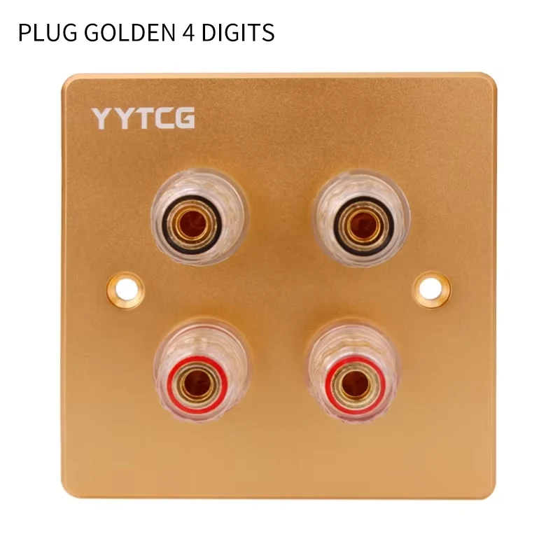 Premium Gold Binding Posts Wall Plate for Audio Speakers - No Soldering Required