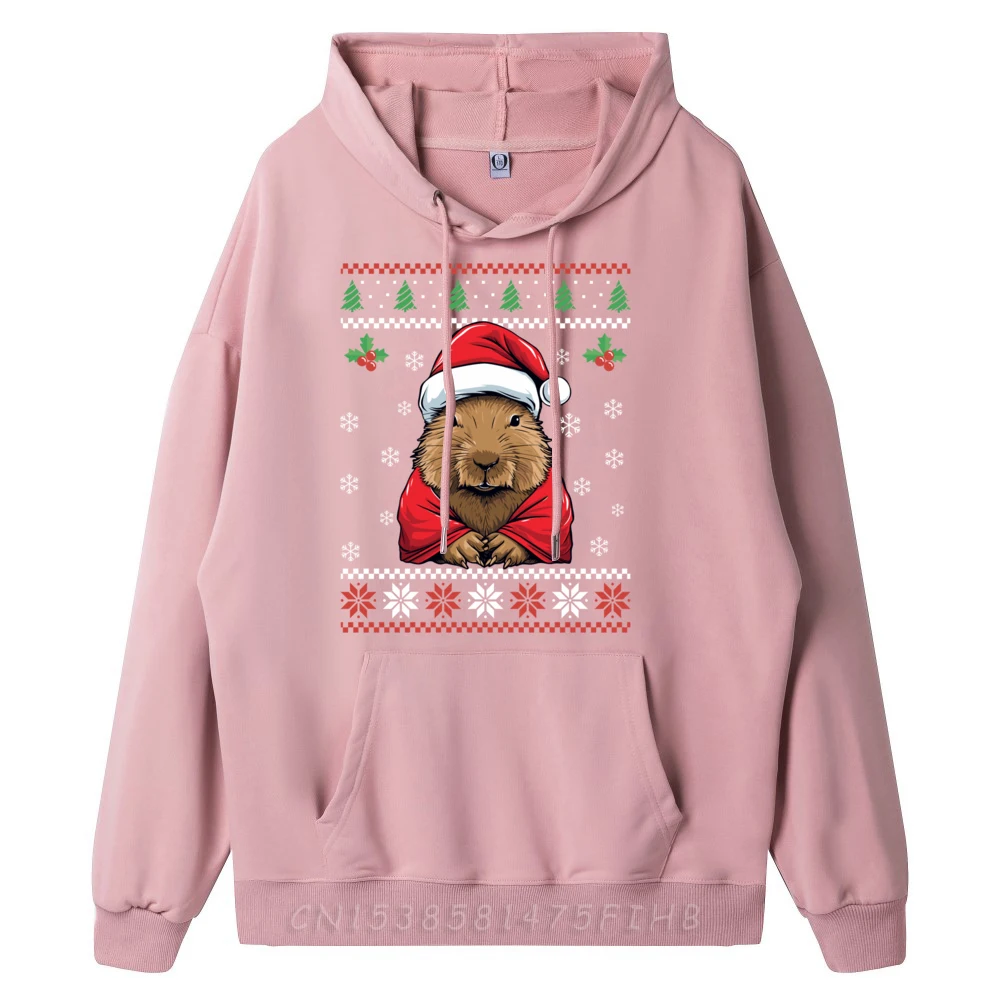 Capybara Ugly Christmas Sweater Xmas Men's long Sleeve Hoodies Birthday Christmas Sweatshrt Outdoor Hoodies Retro Crewneck Capybara Ugly Christmas Sweater Xmas for Adults Kids oufen