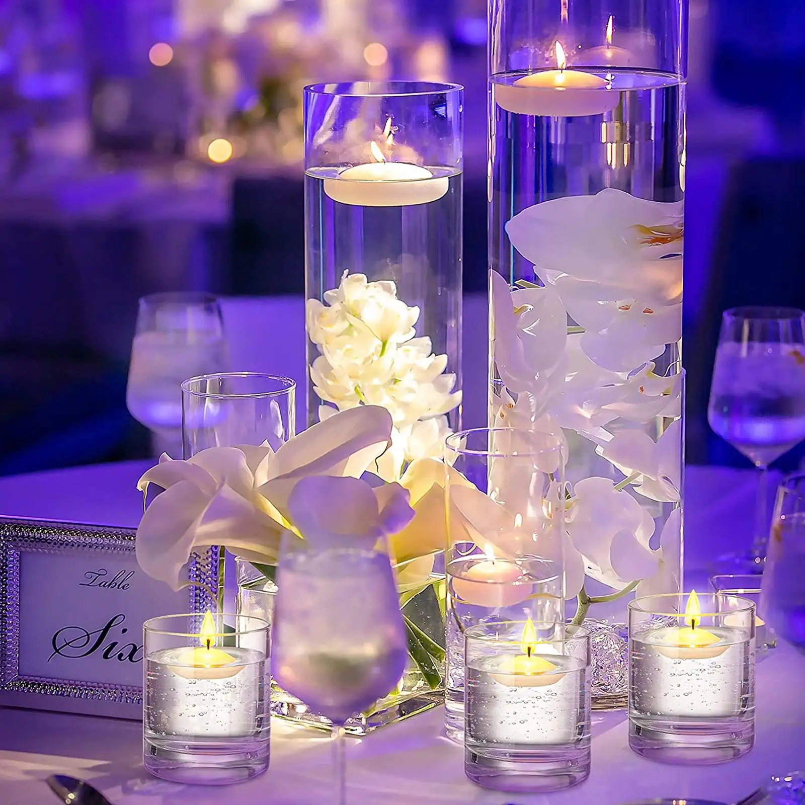 https://ae01.alicdn.com/kf/Sa69eb2b7e74e4df1984744a1023b480dq.jpg 30Pcs Romantic Unscented Floating Candles DIY Round Decor Party Supplies for Dinners Anniversary Weddings Valentines Events