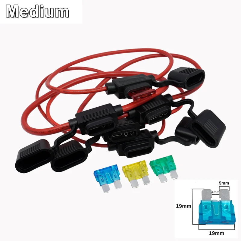 Portafusibile In Linea Per Auto Con Filo 16 AWG E Fusibile Da 10A, Impermeabile Con Tappo A Scatto, Per Fusibili A Lama Media, 32V DC - 3