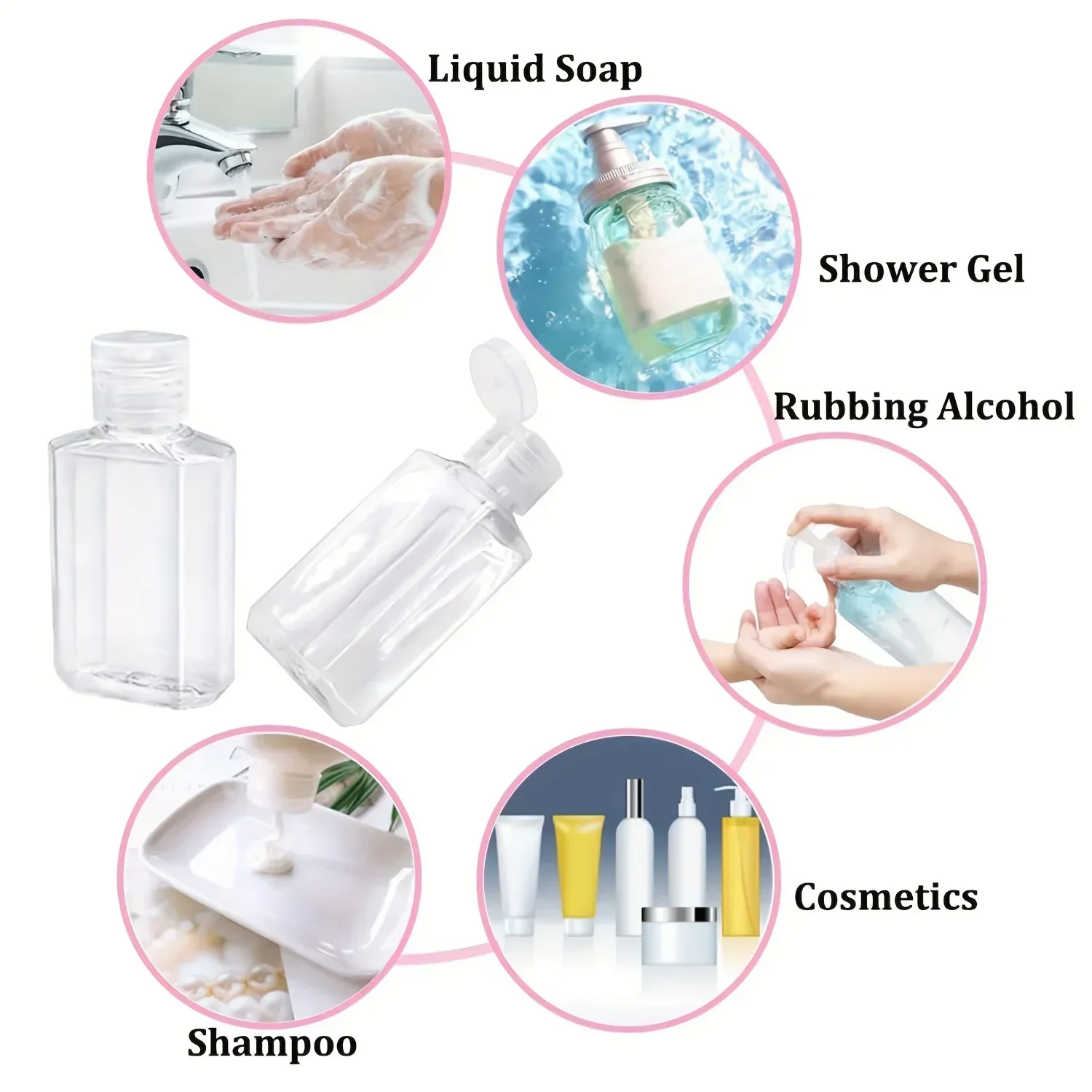40-Pack Refillable Travel-Size Bottle Set for Toiletries and Sanitizers