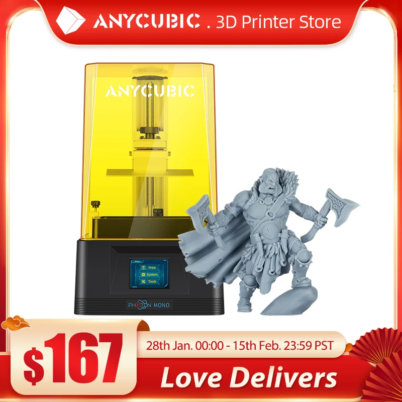 ANYCUBIC Photon моно 3D принтер SLA УФ Смола 6 дюймов 2K монохромный быстрая скорость печати