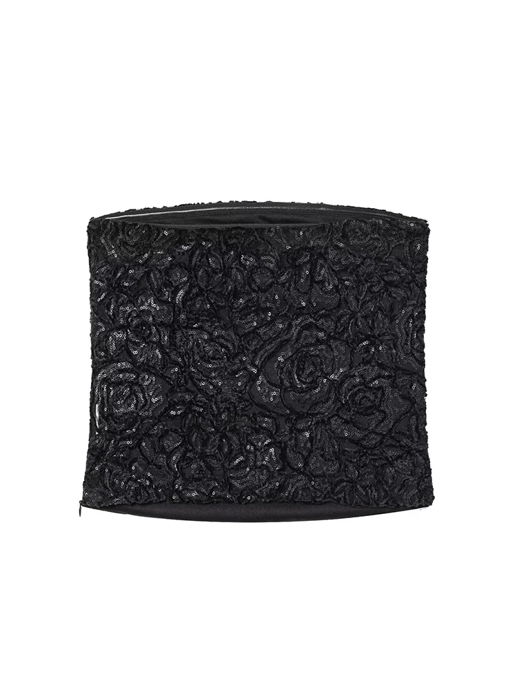 Summer New Women Shining Sequin Camisole Fashion Sexy Slash Neck Tube Tops Fashion Casual Female High Street Strapless Top