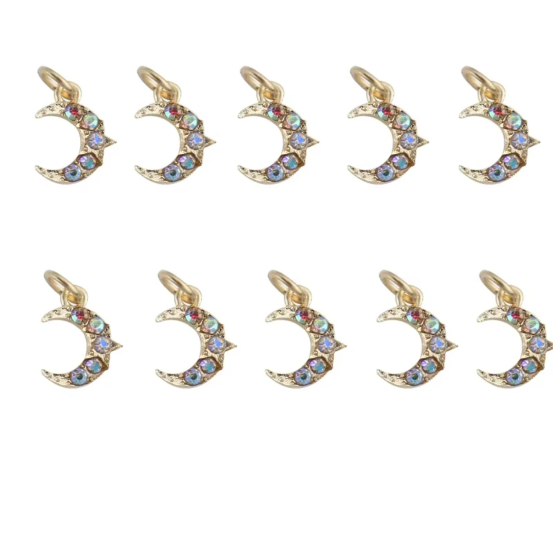 10Pcs 클리어 AB 할로우 매달려 황금 네일 매력 다이아몬드 진주 디자이너 네일 아트 후프 펜던트 장식품 8 피어싱 쥬얼리 