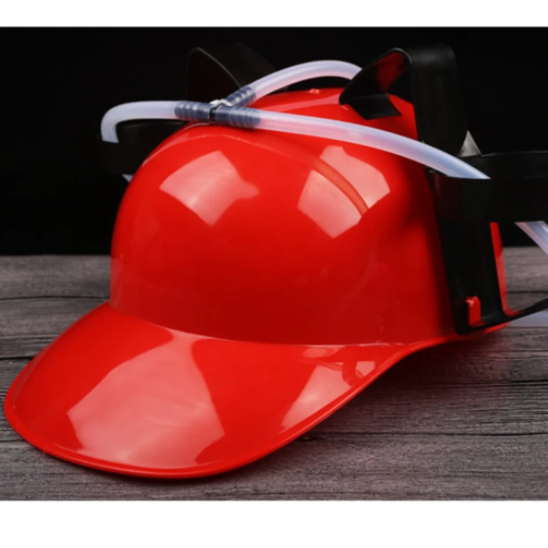 

Creative Lazy Drinking Hat Beer Sada Can Dual Holder Helmet Cap With Soft Straw Bar Fun Unique Party Football Game Hats
