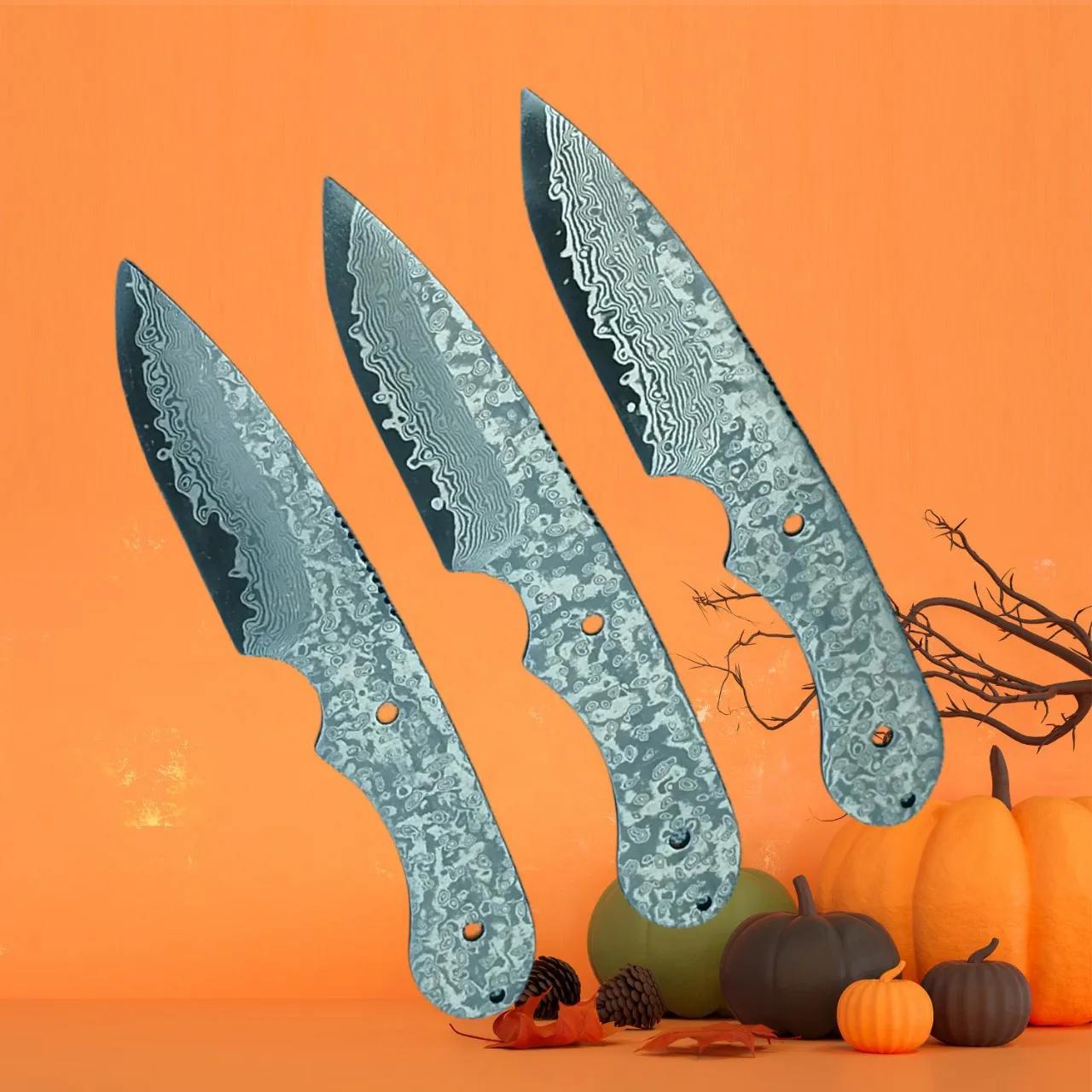 

DIY 3.5 Inch Blade Knife Without Handle 10Cr15MoV 67 Layers Damascus Steel Sharp Paring Peeling BBQ All-in-one Kitchen Knives